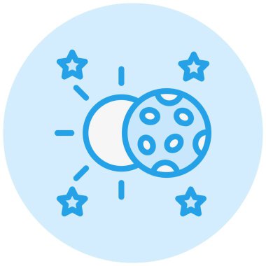 Ay Vektörü Simgesi Tasarım İllüstrasyonu