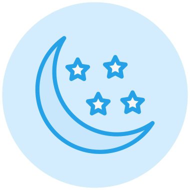 Yarım Ay Vektör Simgesi Tasarım Çizimi