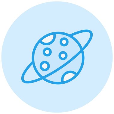 Satürn Vektör Simgesi Tasarım İllüstrasyonu