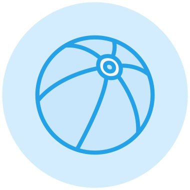 Plaj Topu Vektör Simgesi Tasarım Çizimi