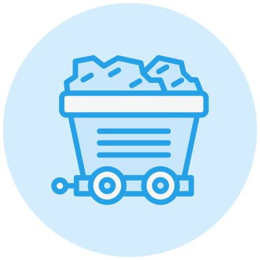 Madencilik arabası Vektör Simgesi Tasarım Çizimi