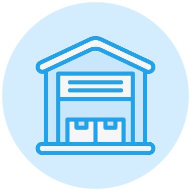 Depo Vektörü Simgesi Tasarım İllüstrasyonu