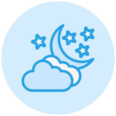 Gece Vektörü Simgesi Tasarım İllüstrasyonu