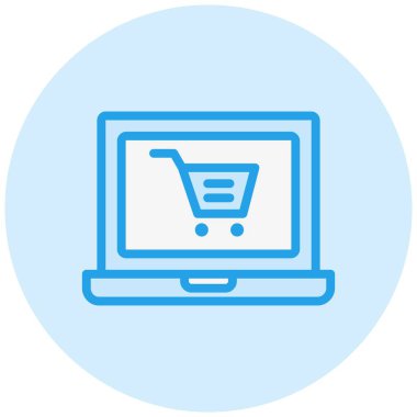 Çevrimiçi alışveriş vektörü Simge Tasarım İllüstrasyonu