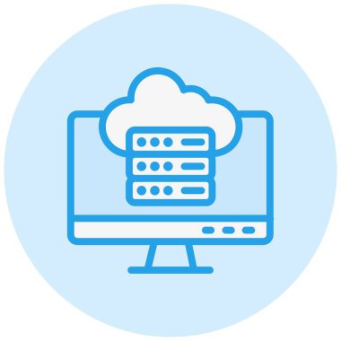 Bulut Veri Vektörü Simge Tasarımı İllüstrasyonu