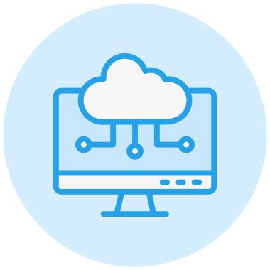 Bulut Hesaplama Vektörü Simgesi Tasarım İllüstrasyonu