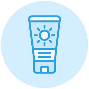 Güneş kremi Vektörü Simgesi Tasarımı Çizimi