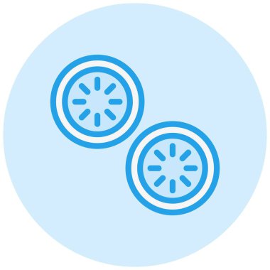 Salatalık dilimi Vektör Simgesi Tasarım İllüstrasyonu