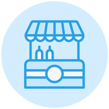 Yiyecek standı Vektör Simgesi Tasarım Çizimi