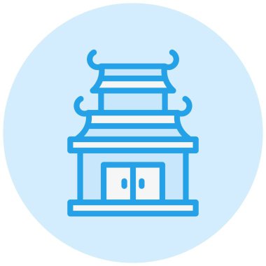 Çin tapınağı Vektör Simgesi Tasarım İllüstrasyonu