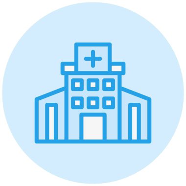 Hastane Vektör Simgesi Tasarım İllüstrasyonu