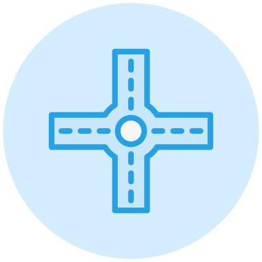 Crossroad Vektör Simgesi Tasarım İllüstrasyonu