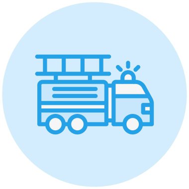 İtfaiye aracı Vektör Simgesi Tasarım Çizimi