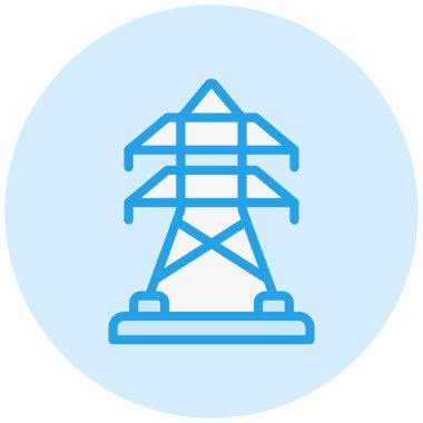 Elektrik Kulesi Vektör Simgesi Tasarım Çizimi