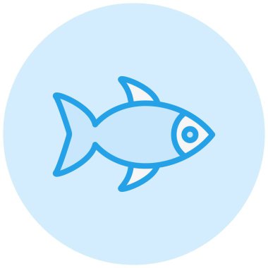 Balık Vektörü Simgesi Tasarım İllüstrasyonu