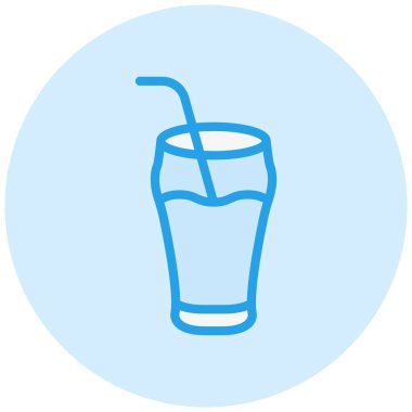 Soğuk içecek Vektör Simgesi Tasarım Çizimi