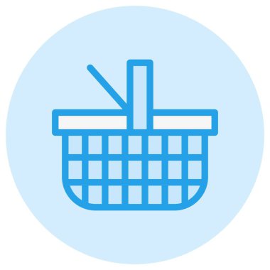 Piknik sepeti Vektör Simgesi Tasarım Çizimi