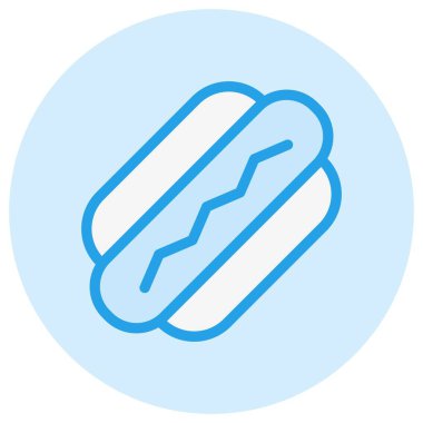 Hot dog Vektör Simgesi Tasarım Çizimi