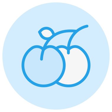 Kiraz Vektörü Simgesi Tasarım İllüstrasyonu