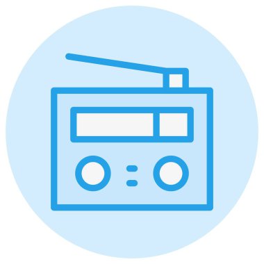 Radyo Vektörü Simgesi Tasarım İllüstrasyonu