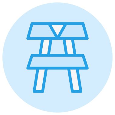 Piknik tablosu Vektör Simgesi Tasarım İllüstrasyonu