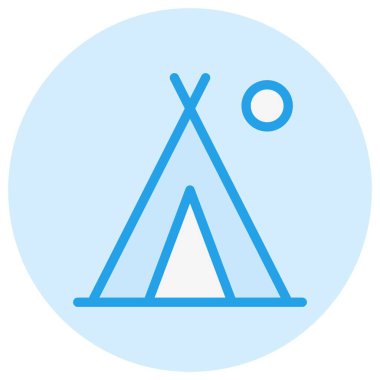 Kamp Vektörü Simgesi Tasarım İllüstrasyonu