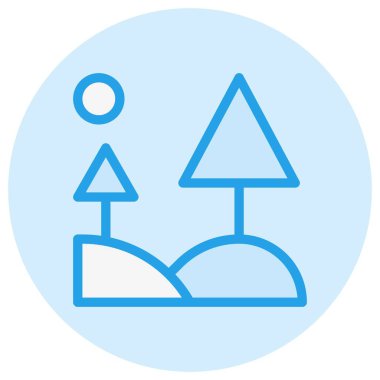 Peyzaj Vektörü Simgesi Tasarım İllüstrasyonu