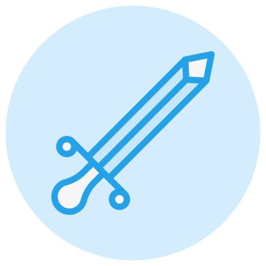 Kılıç Vektörü Simgesi Tasarım İllüstrasyonu