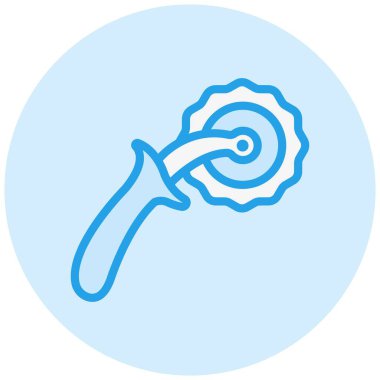 Pizza Kesicisi Vektör Simgesi Tasarım İllüstrasyonu