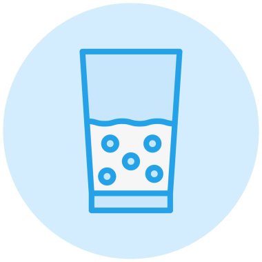 Su Camı Vektör Simgesi Tasarım Çizimi