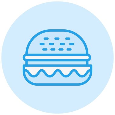 Hamburger Vektör Simgesi Tasarım Çizimi