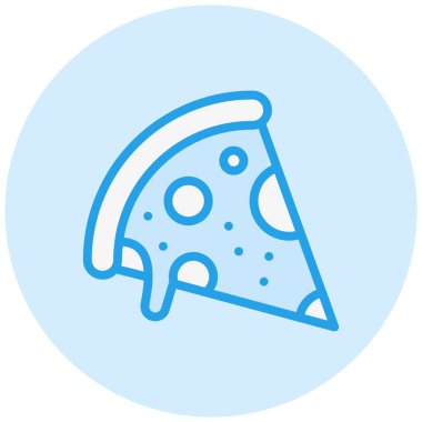 Pizza Vektörü Simgesi Tasarım İllüstrasyonu