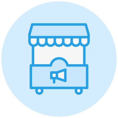 Booth Vektör Simgesi Tasarım İllüstrasyonu