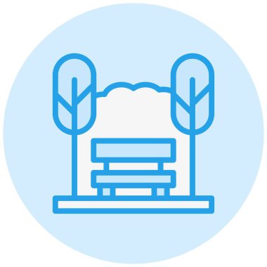 Bench Vektör Simgesi Tasarım İllüstrasyonu