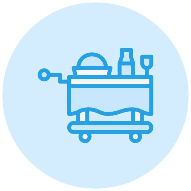 Gıda Tramvayı Vektör Simgesi Tasarım Çizimi