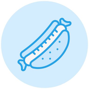 Hot dog Vektör Simgesi Tasarım Çizimi