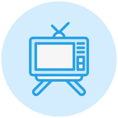 Televizyon Vektörü Simgesi Tasarım İllüstrasyonu
