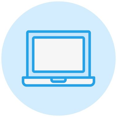 Laptop Vektör Simgesi Tasarım Çizimi