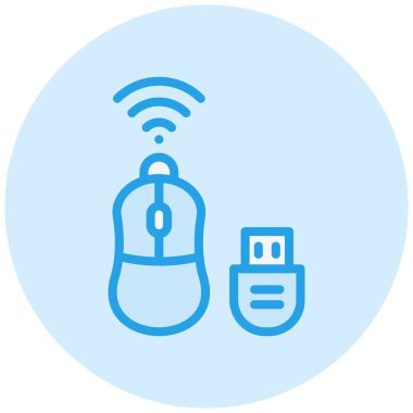 Kablosuz Fare Vektörü Simgesi Tasarım İllüstrasyonu