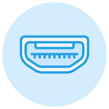 Usb Port Vektör Simgesi Tasarım İllüstrasyonu