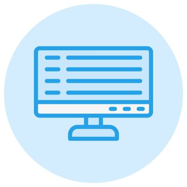 Monitör Vektör Simgesi Tasarım İllüstrasyonu
