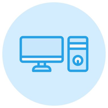 Pc Vektör Simgesi Tasarım İllüstrasyonu