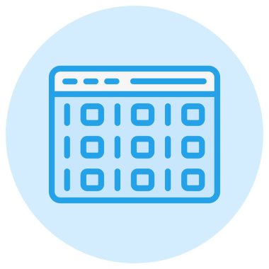 İkili Kod Vektörü Simge Tasarımı İllüstrasyonu
