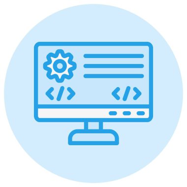 Arka Uç Vektör Simgesi Tasarım İllüstrasyonu