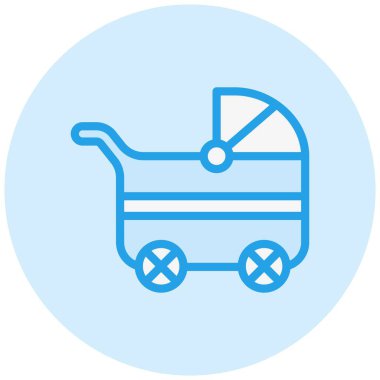 Bebek Arabası Vektör Simgesi Tasarım İllüstrasyonu