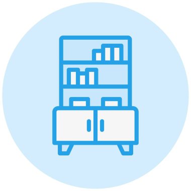 Kitaplık Vektör Simgesi Tasarım İllüstrasyonu