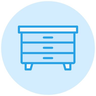 Nightstand Vektör Simgesi Tasarım İllüstrasyonu