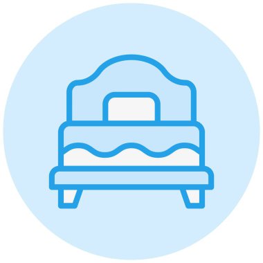 Tek Yatak Vektörü Simgesi Tasarım İllüstrasyonu