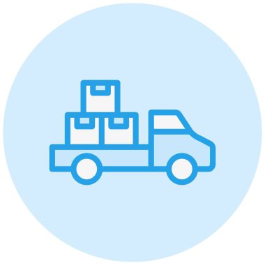 Teslimat Kamyonu Vektör Simgesi Tasarımı İllüstrasyonu