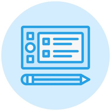 Grafik Tableti Vektör Simgesi Tasarım İllüstrasyonu